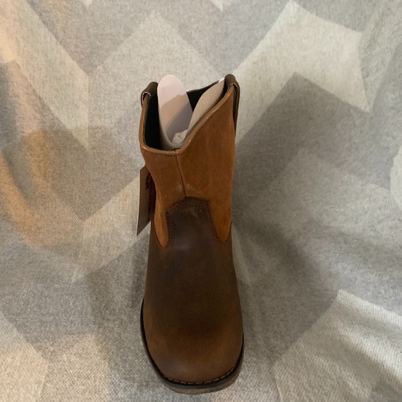 Santa Fe Boot Tan Leather & Suede Ankle Cowboy Boot - Picture 4 of 9